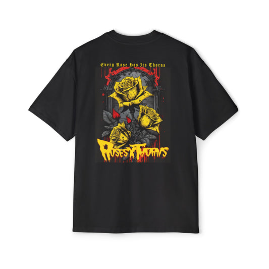 Spooky Yellow Roses x Thorns Heavy Oversized Tee