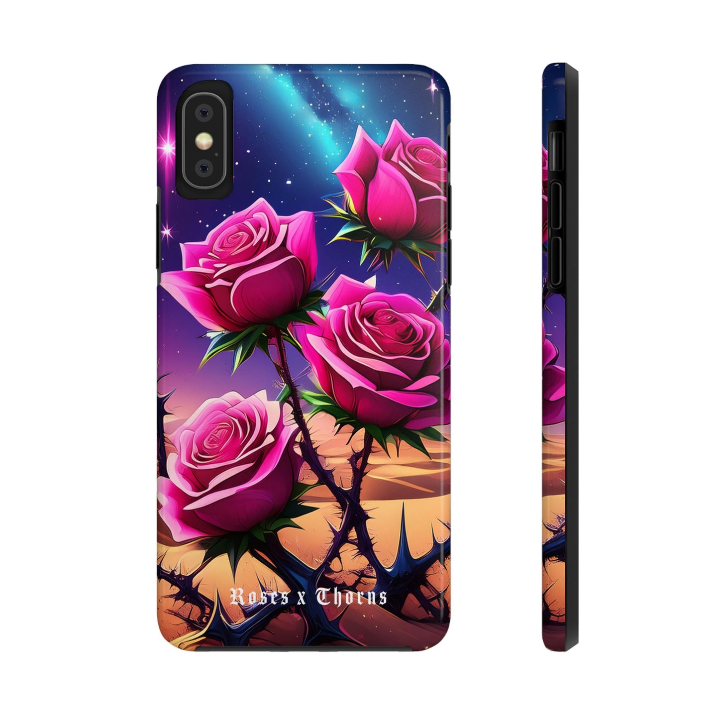 Pink Desert Roses x Thorns Phone Cases