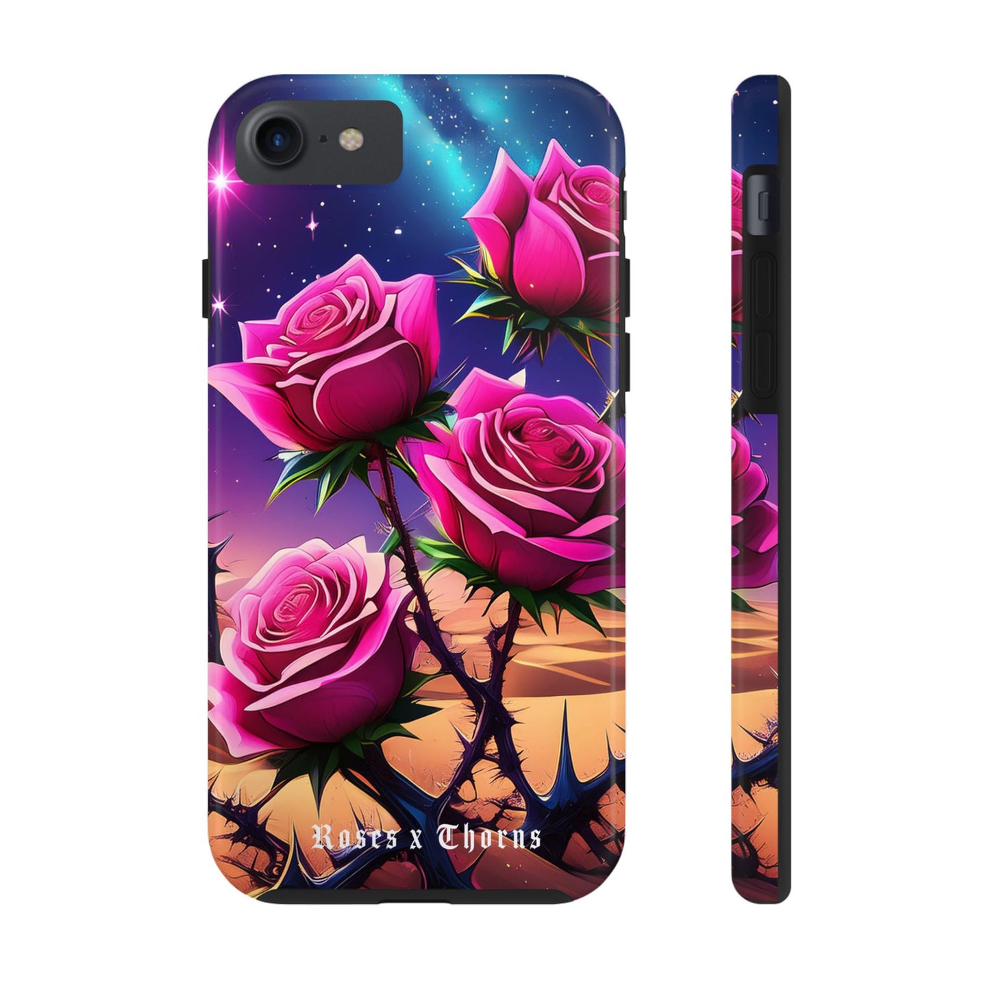 Pink Desert Roses x Thorns Phone Cases