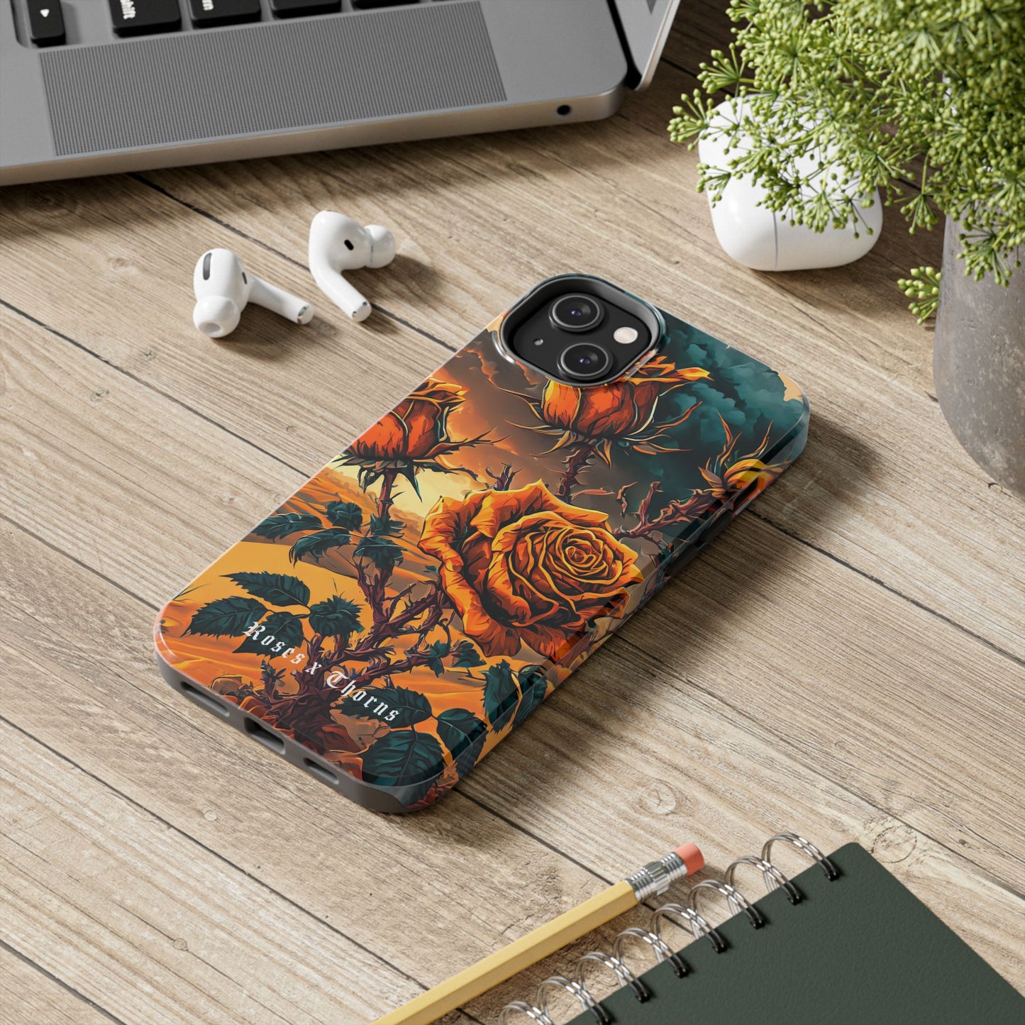 Orange Desert Roses x Thorns Phone Cases