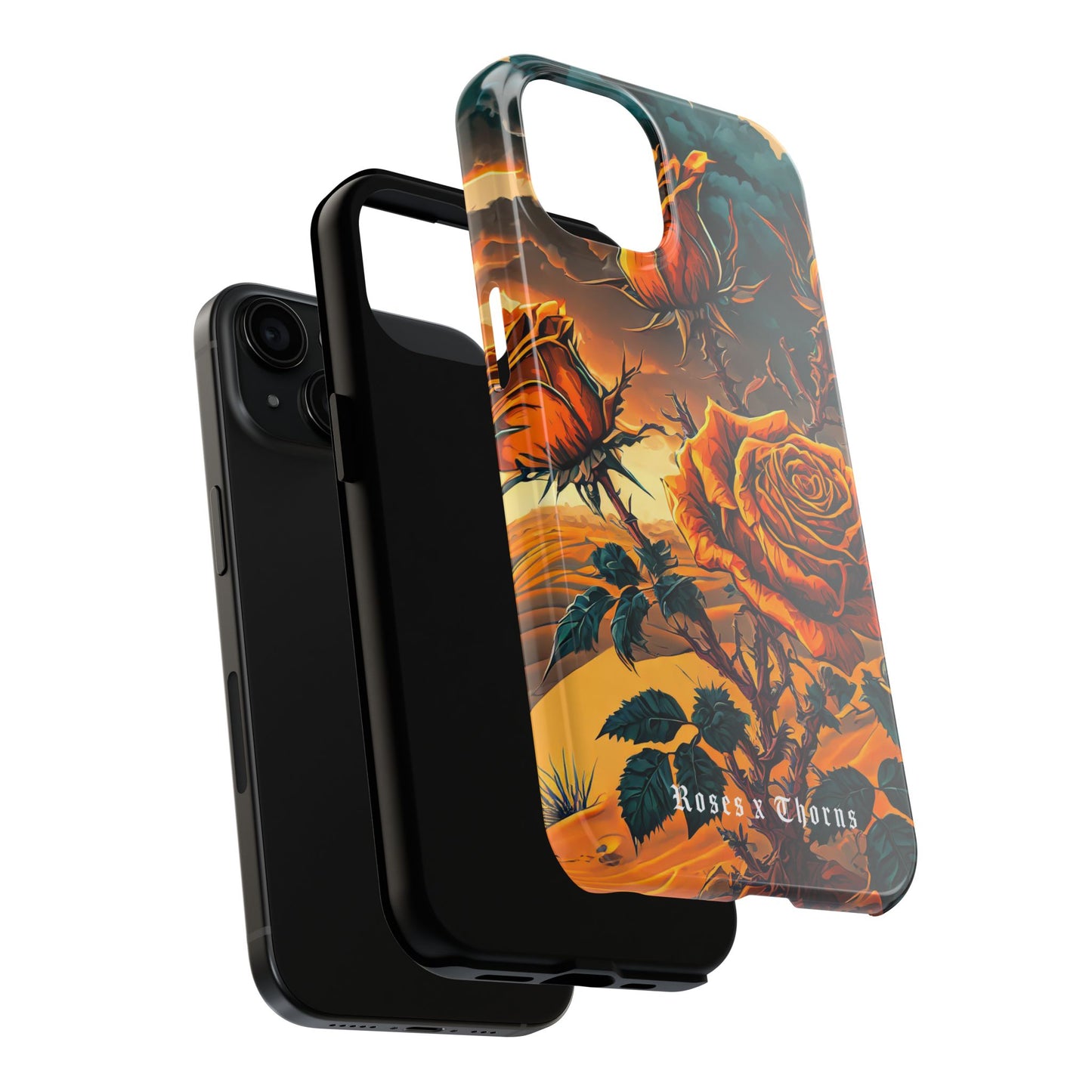 Orange Desert Roses x Thorns Phone Cases