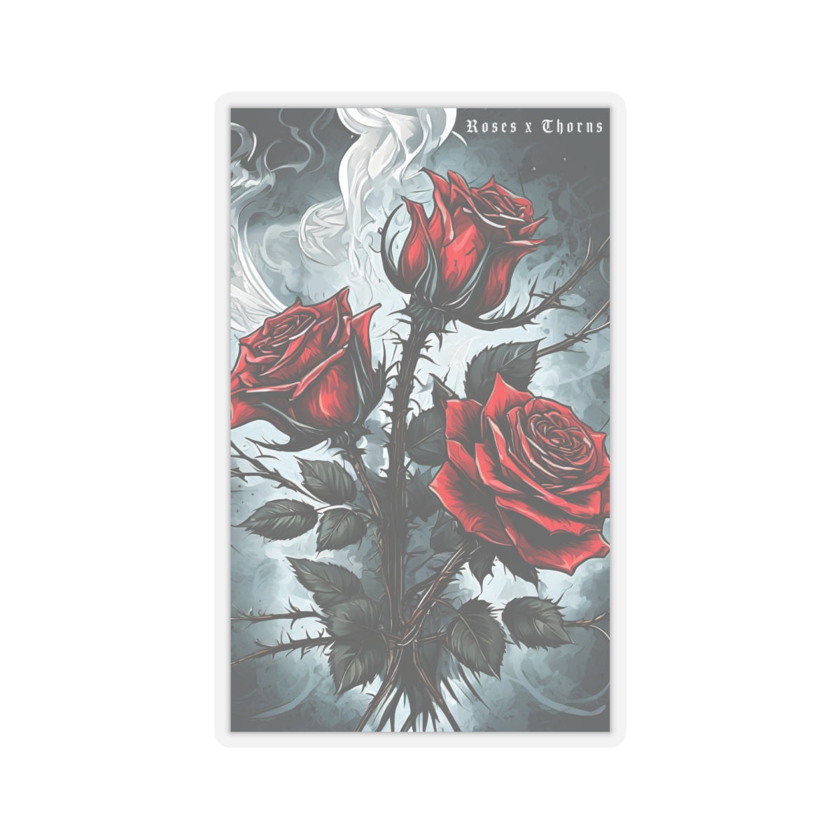 Red Roses and Smoke Stickers