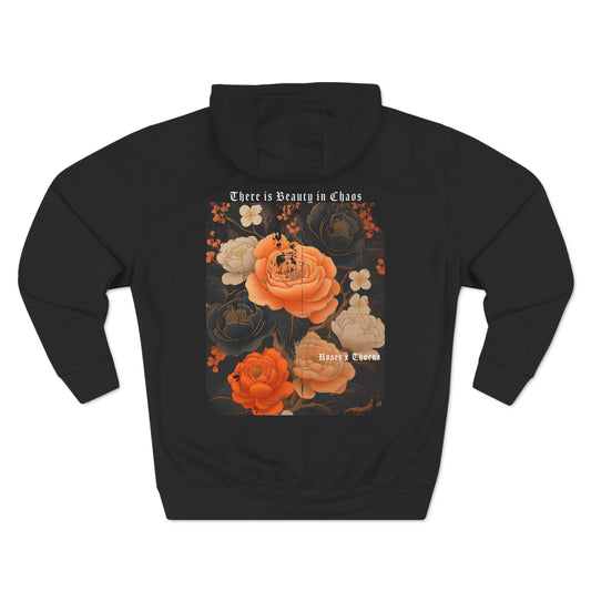 Orange Black Roses x Thorns Fleece Hoodie