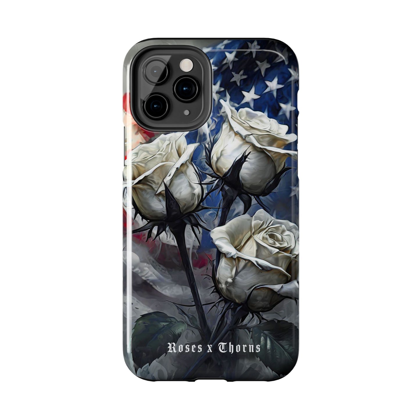 American White Roses x Thorns Phone Cases