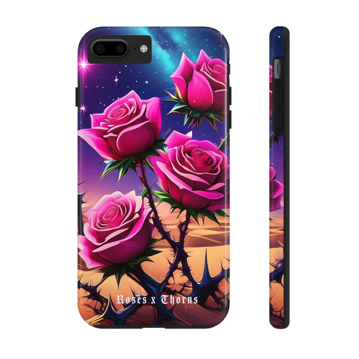 Pink Desert Roses x Thorns Phone Cases