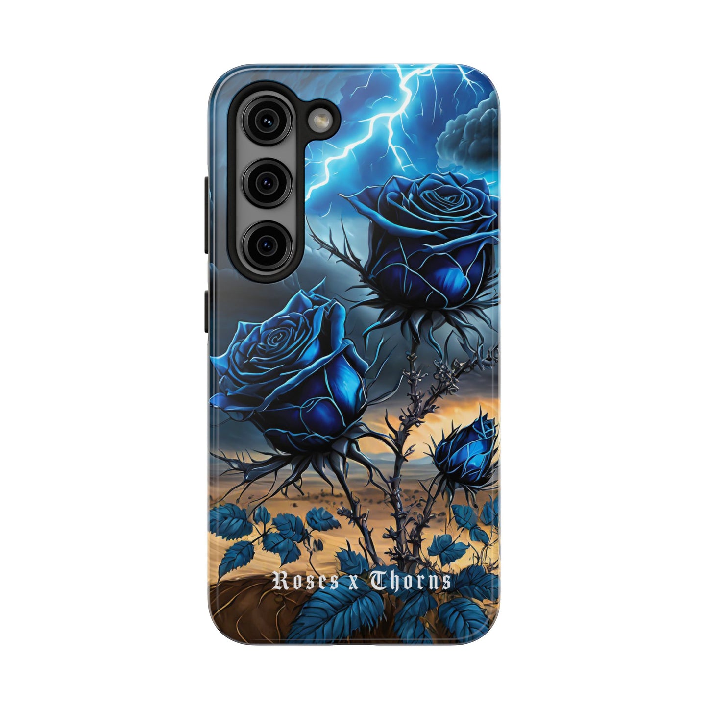 Blue Desert Roses x Thorns Phone Cases