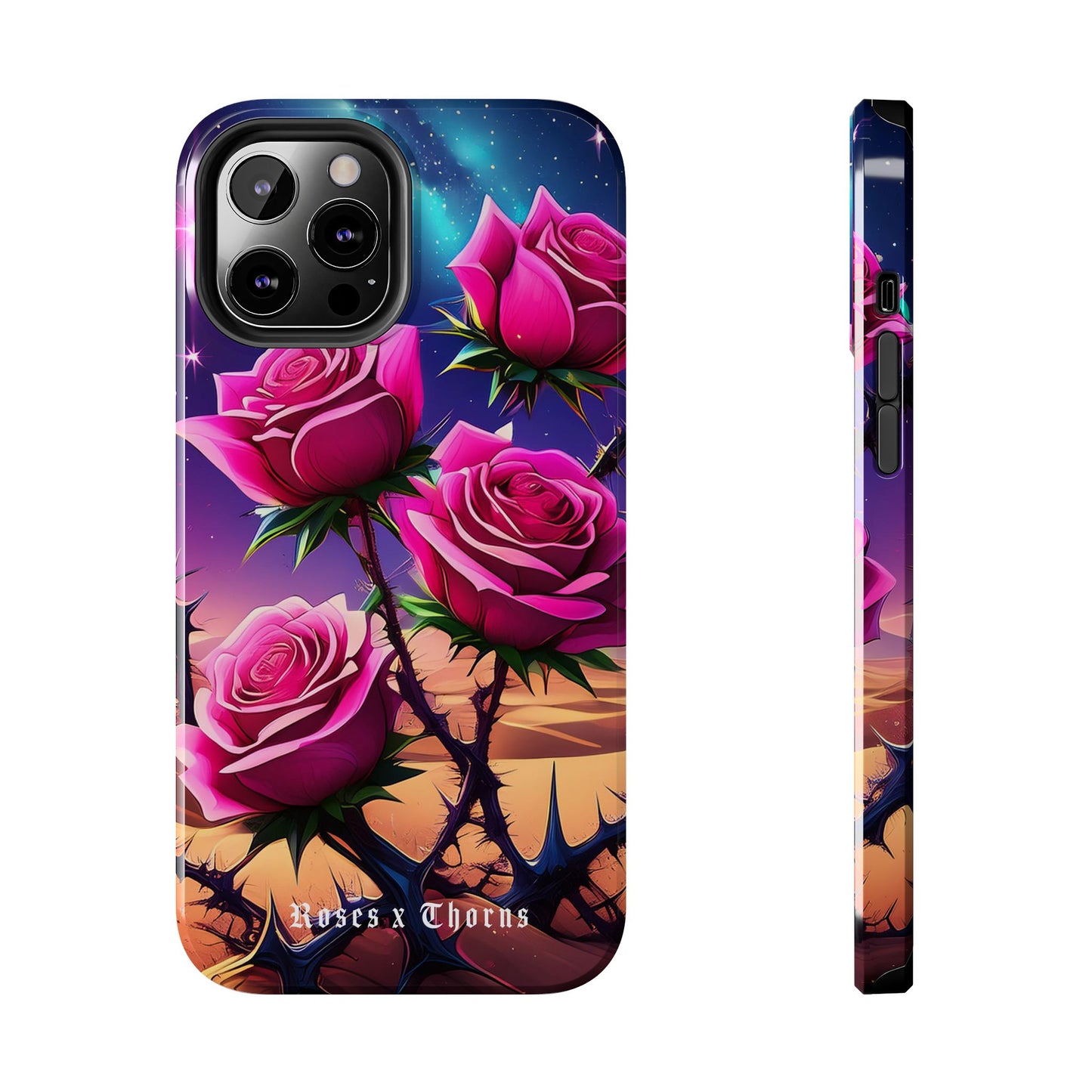 Pink Desert Roses x Thorns Phone Cases