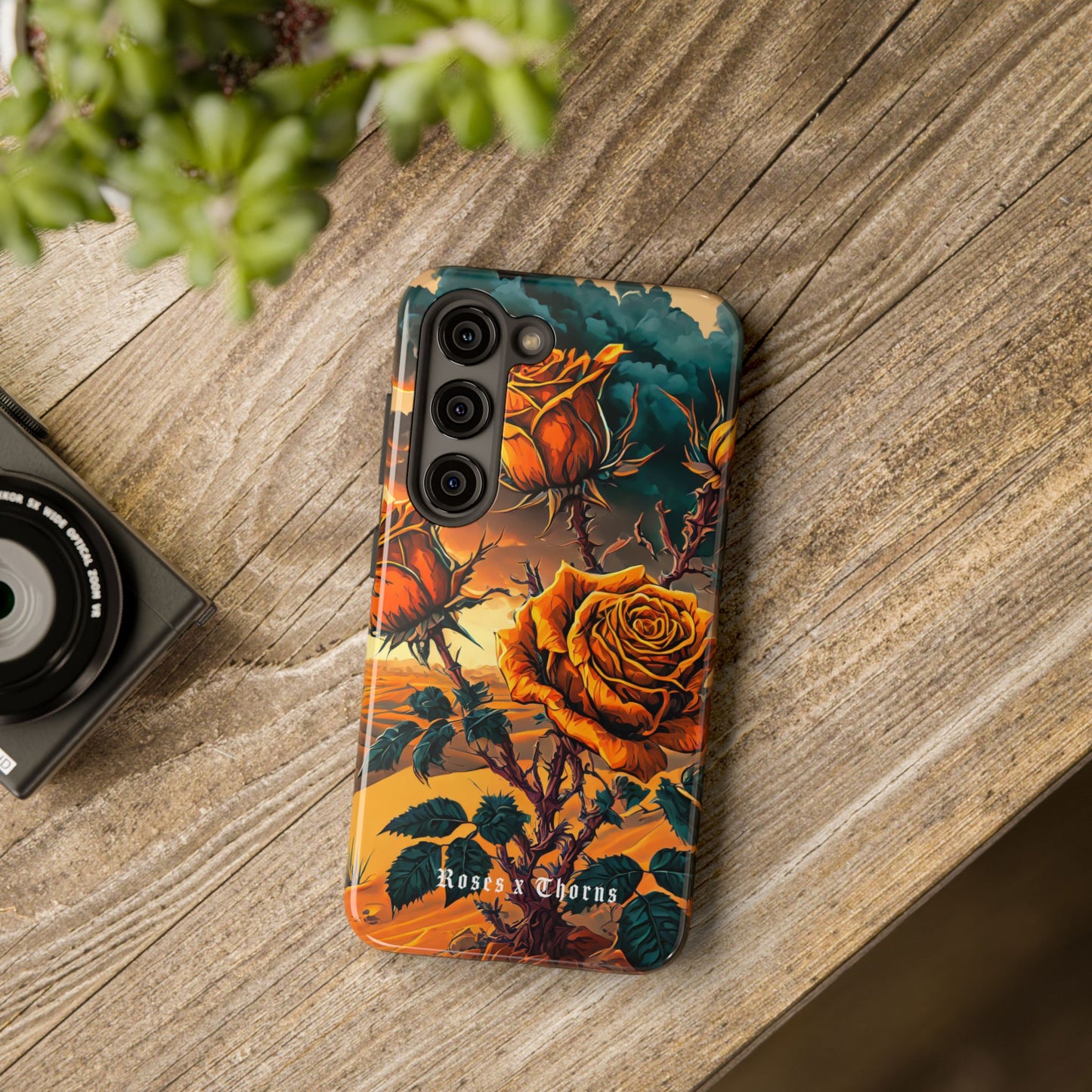 Orange Desert Roses x Thorns Phone Cases