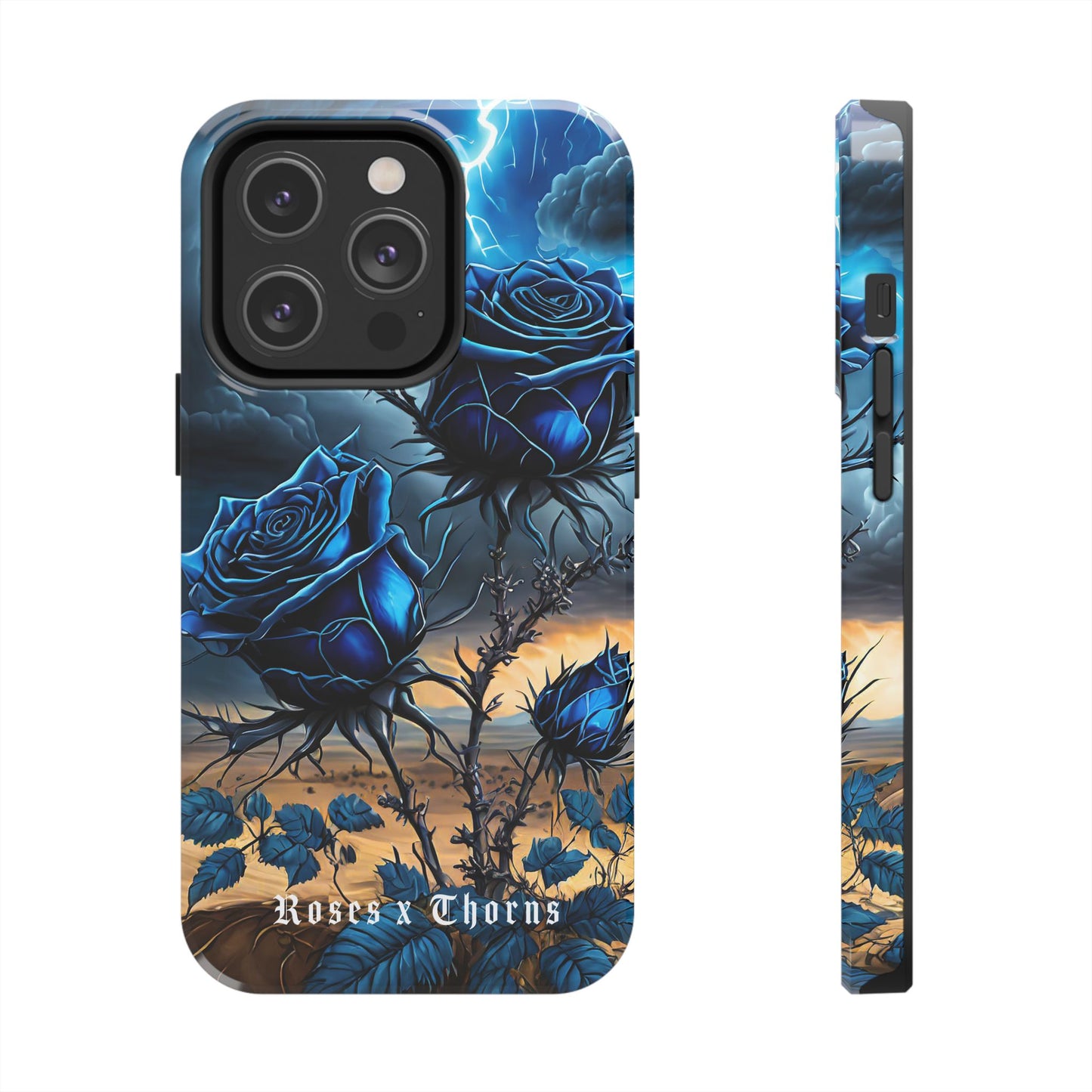 Blue Desert Roses x Thorns Phone Cases