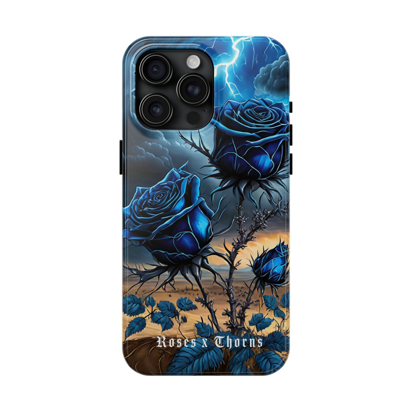 Blue Desert Roses x Thorns Phone Cases