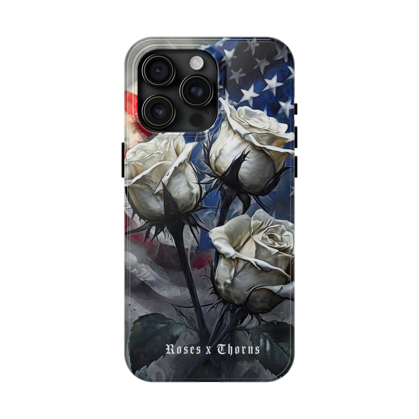 American White Roses x Thorns Phone Cases