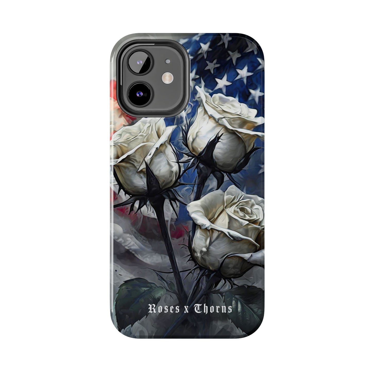 American White Roses x Thorns Phone Cases