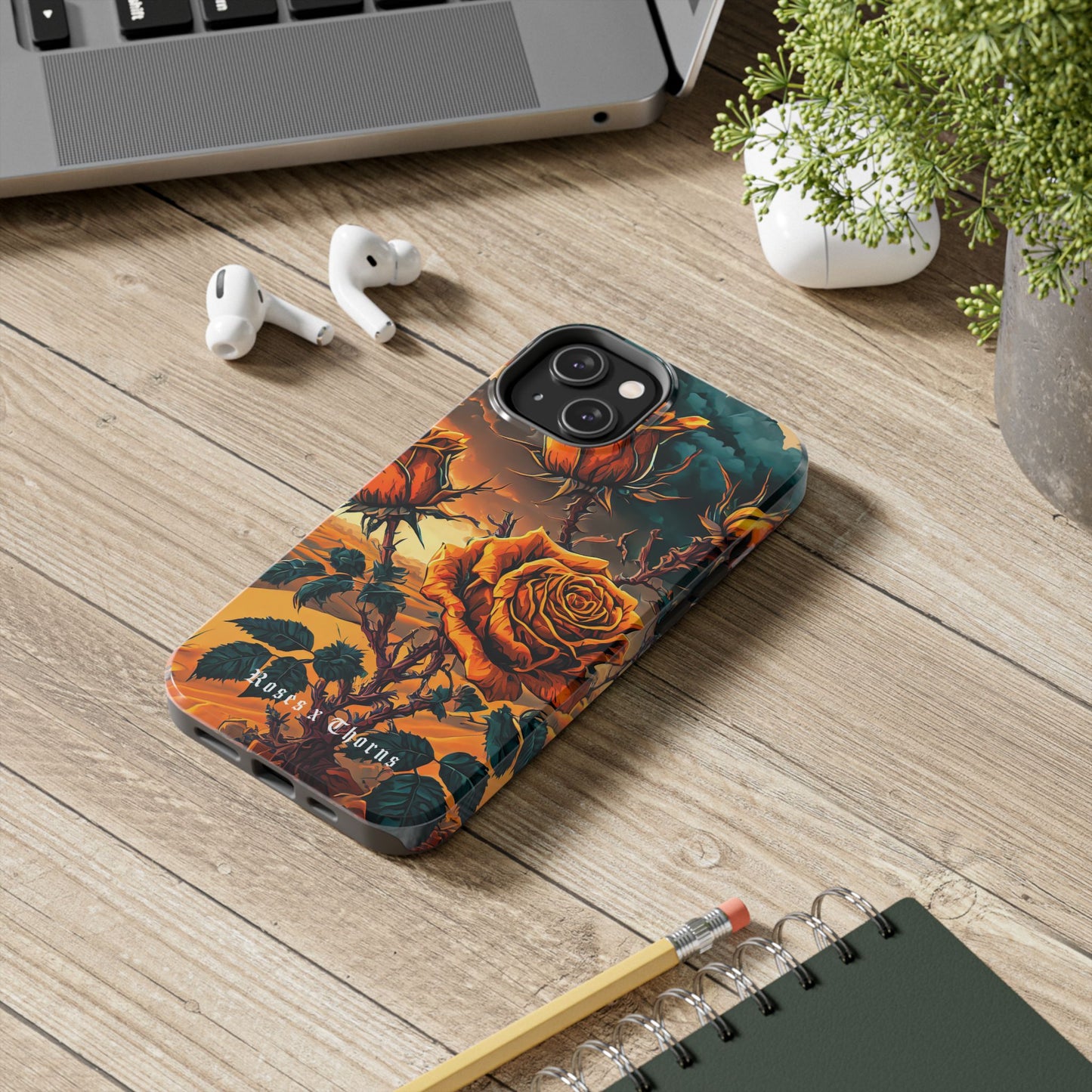 Orange Desert Roses x Thorns Phone Cases