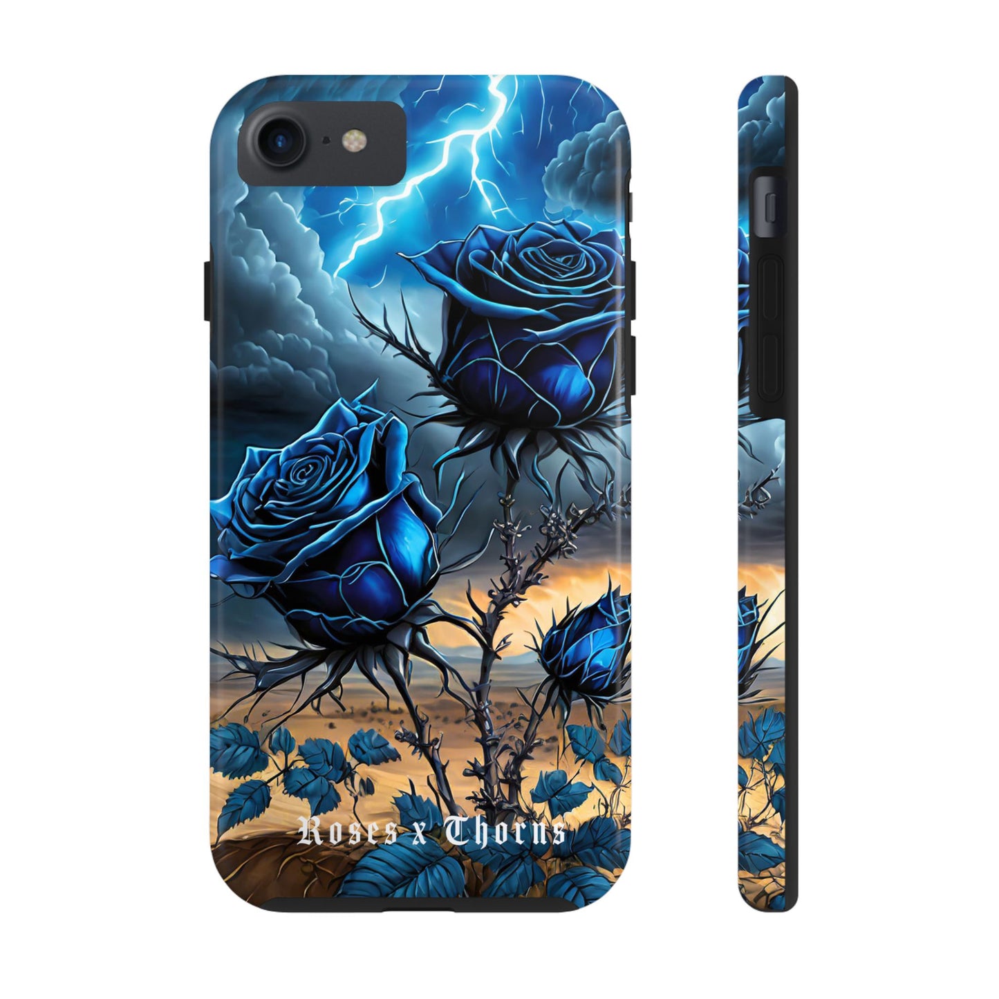 Blue Desert Roses x Thorns Phone Cases