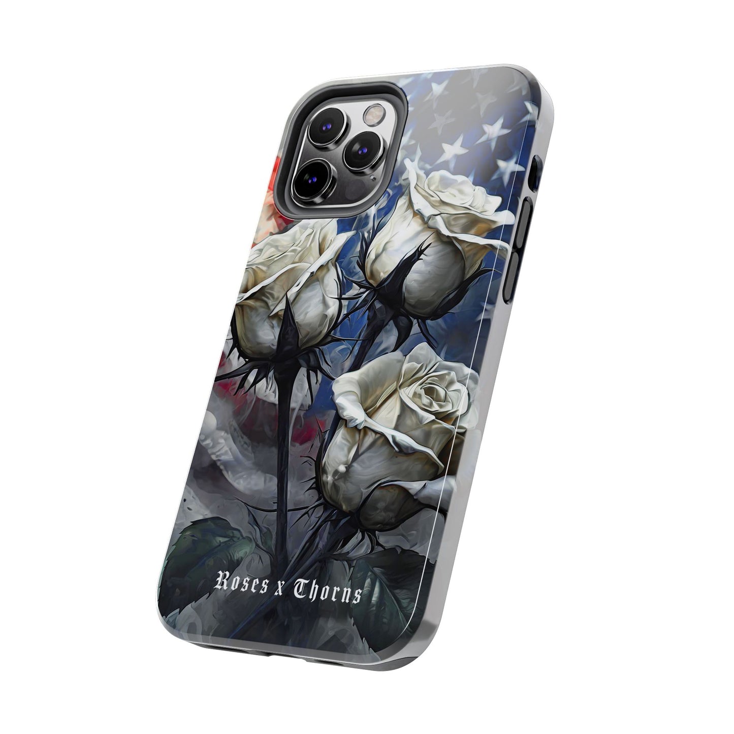 American White Roses x Thorns Phone Cases