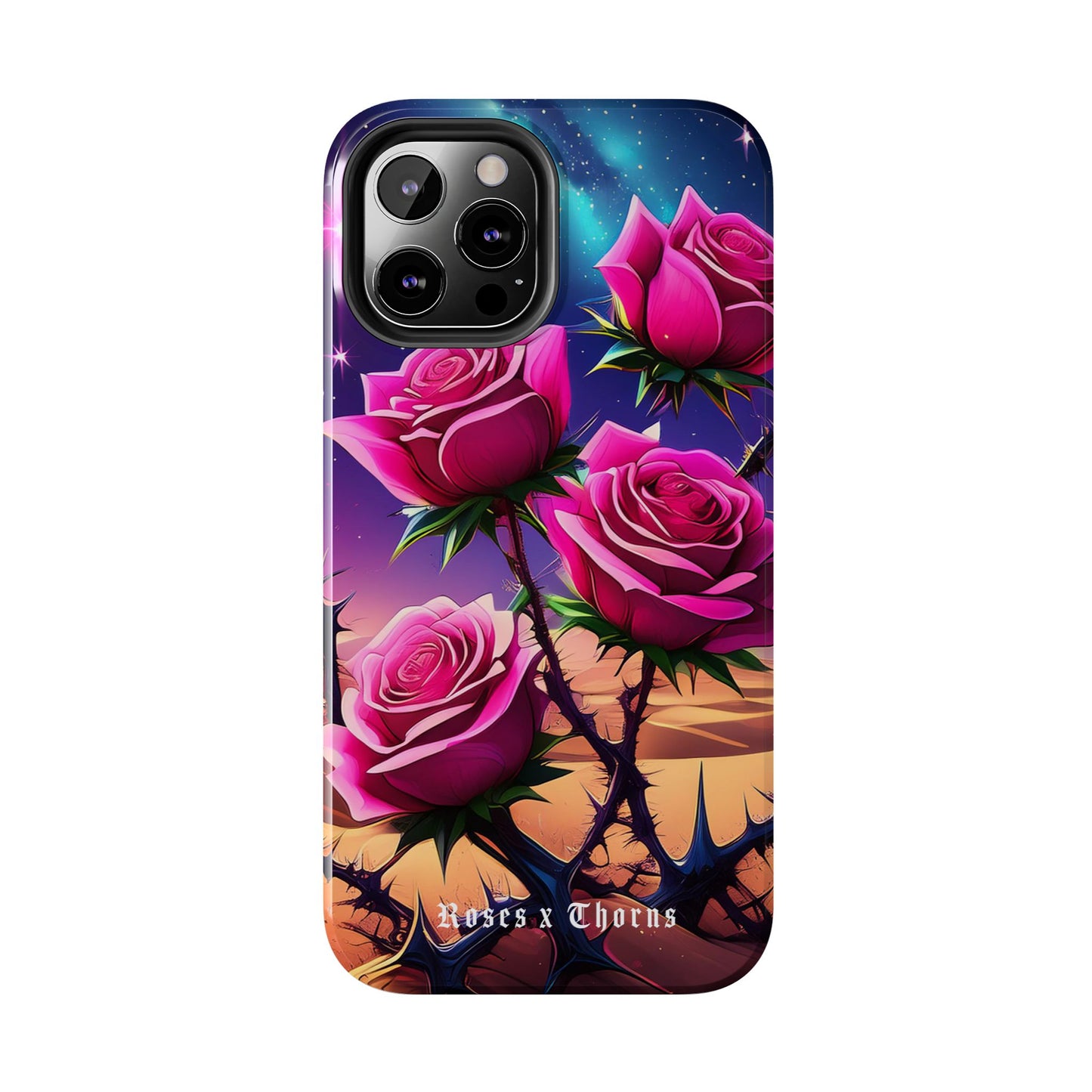 Pink Desert Roses x Thorns Phone Cases