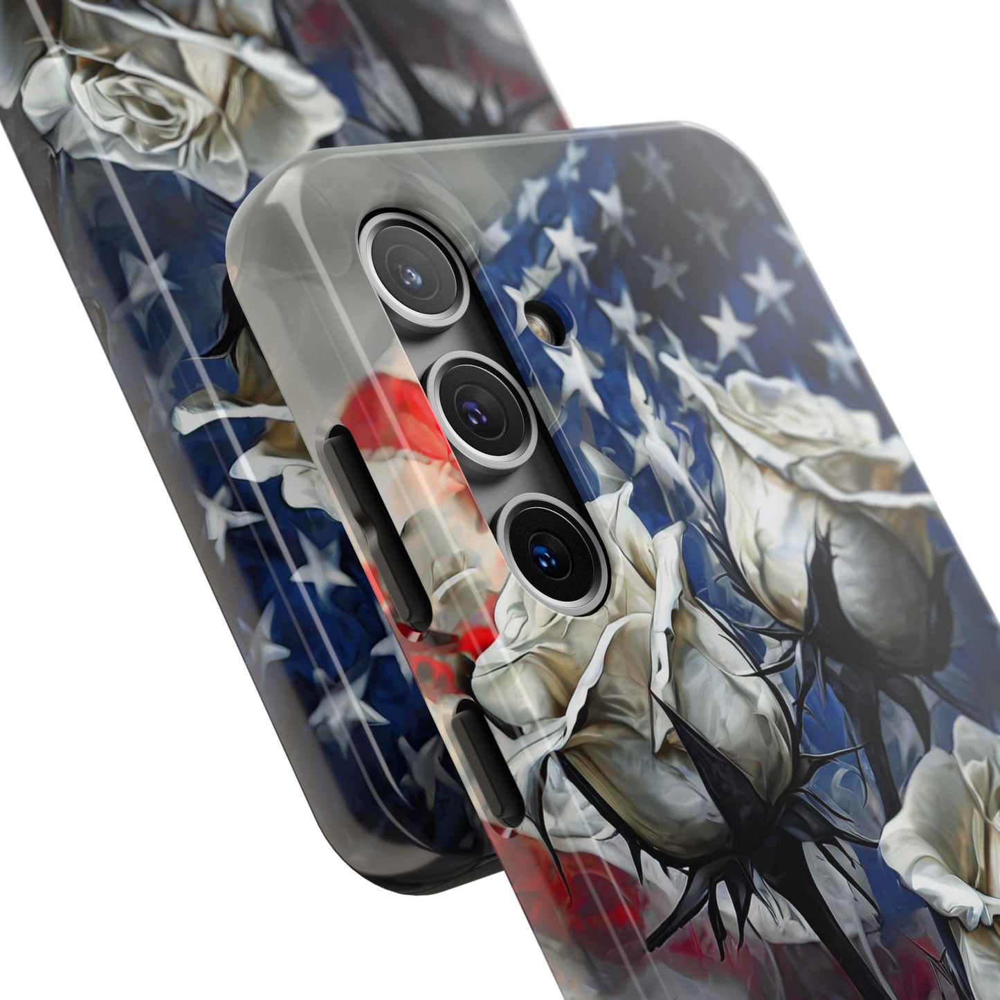 American White Roses x Thorns Phone Cases