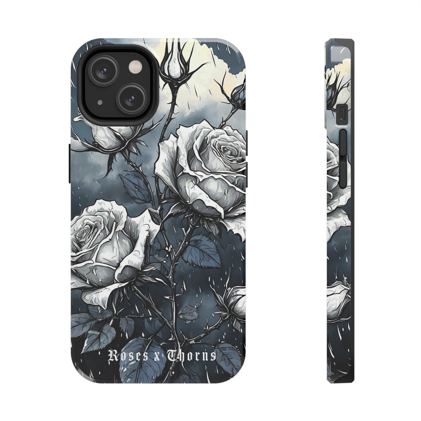 White Roses x Thorns Tough Phone Cases