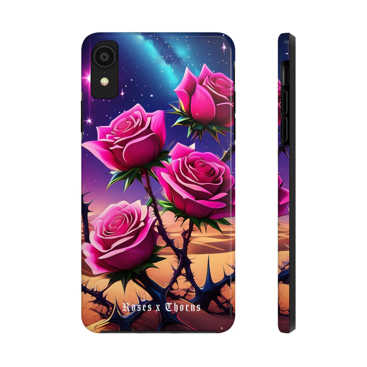 Pink Desert Roses x Thorns Phone Cases