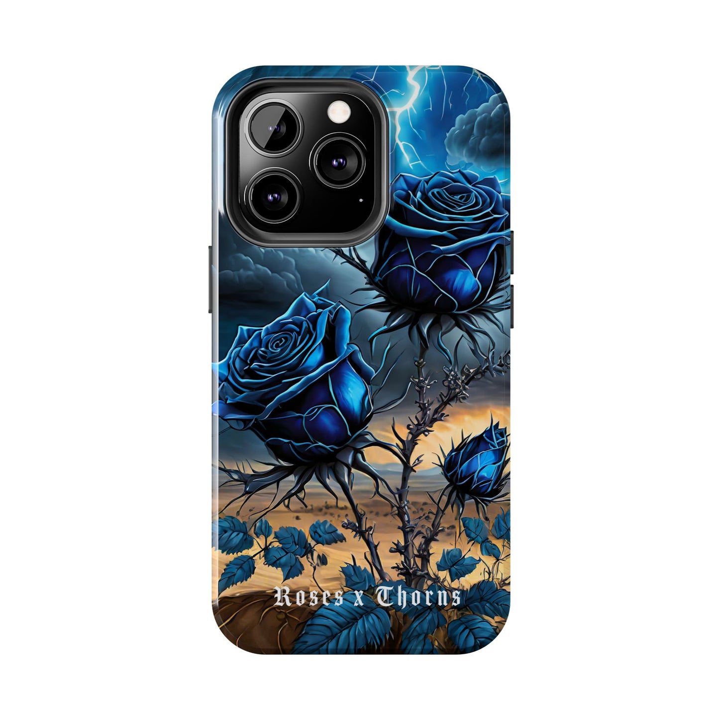 Blue Desert Roses x Thorns Phone Cases