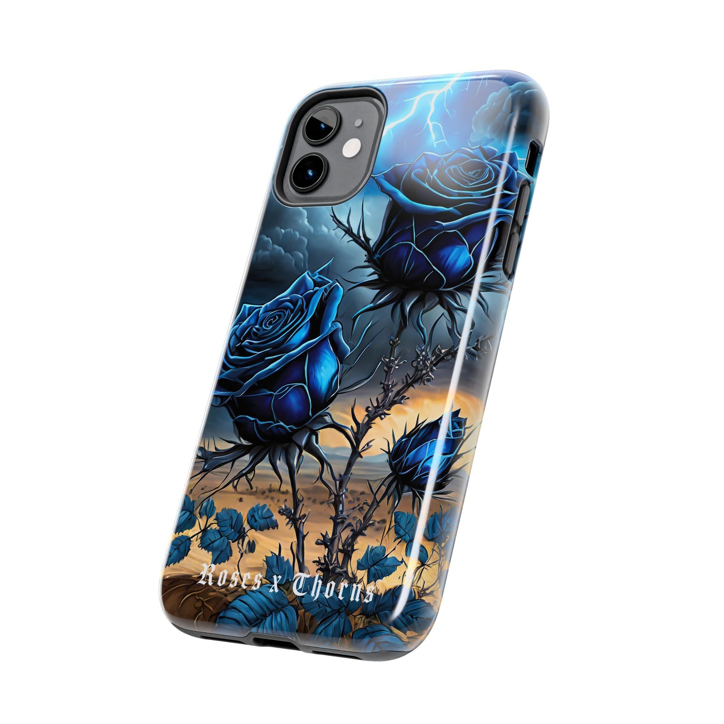 Blue Desert Roses x Thorns Phone Cases