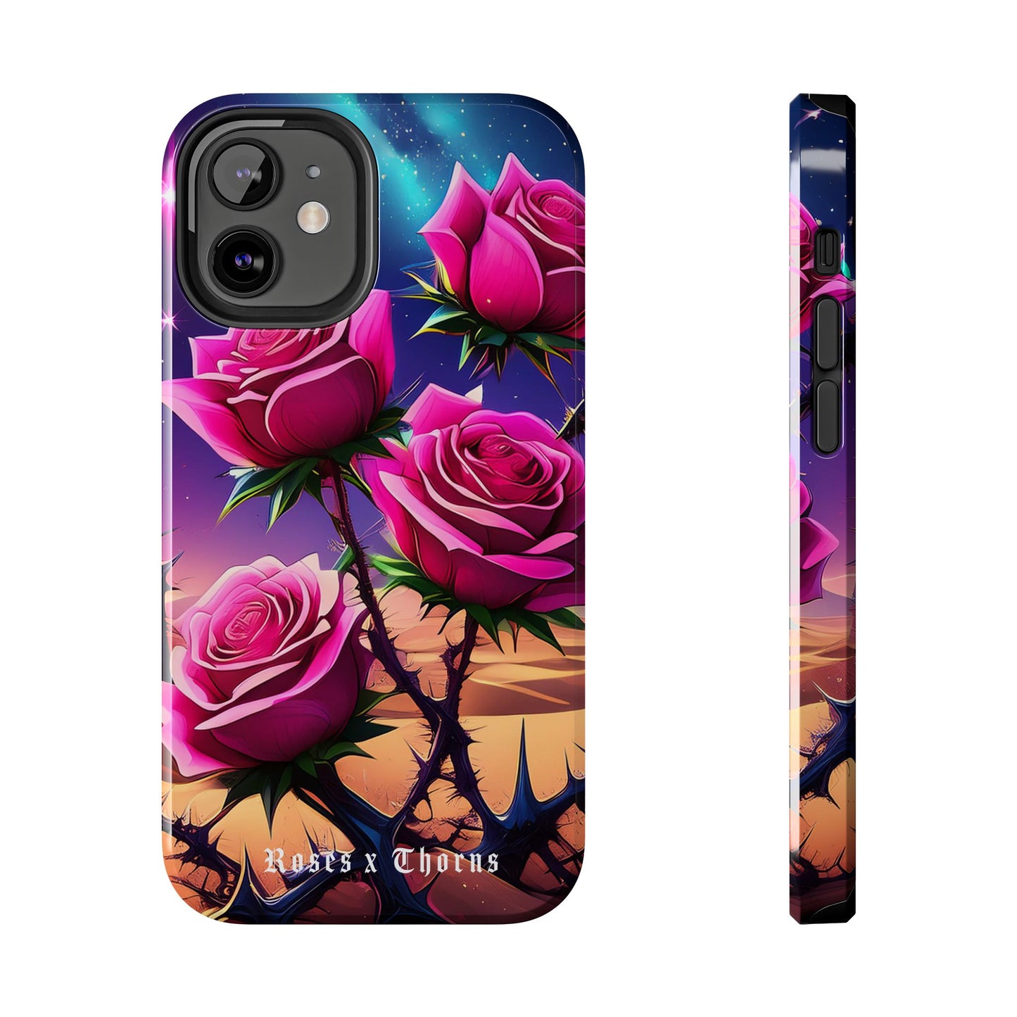 Pink Desert Roses x Thorns Phone Cases