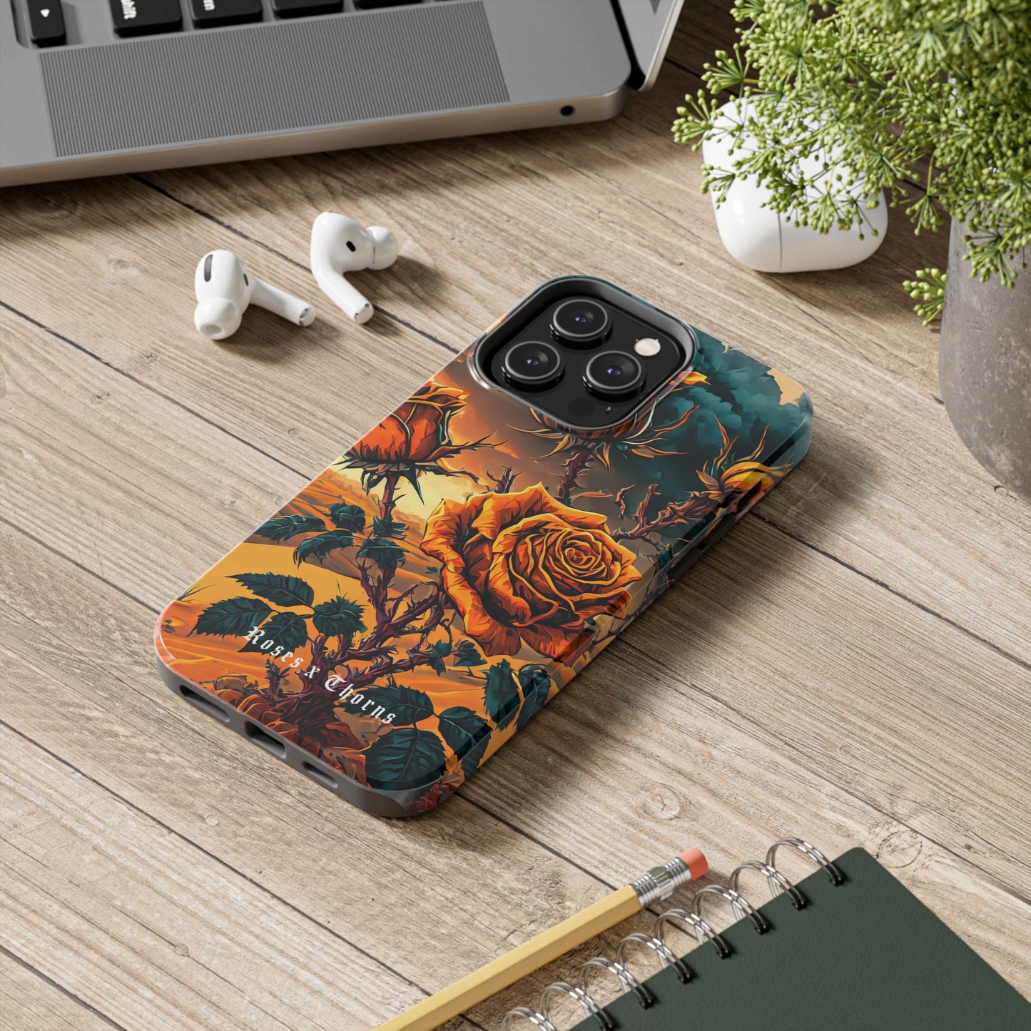 Orange Desert Roses x Thorns Phone Cases