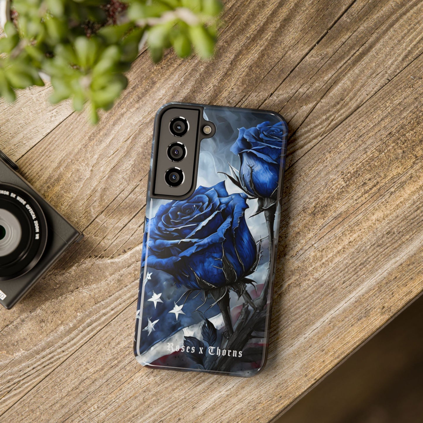 American Blue Roses x Thorns Phone Cases