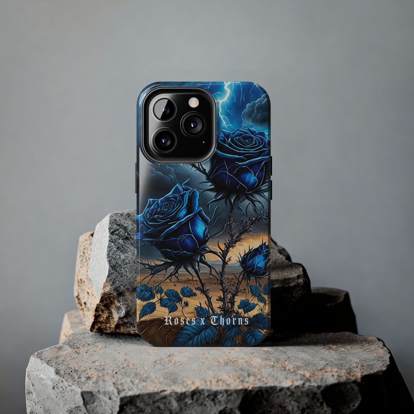 Blue Desert Roses x Thorns Phone Cases