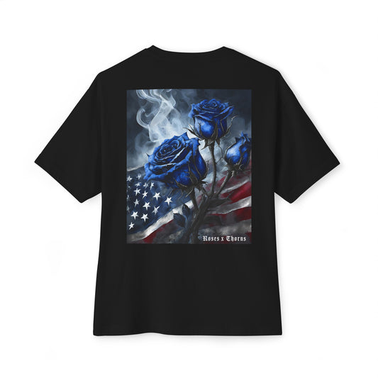 American Flag x Roses x Thorns Oversized Boxy Tee