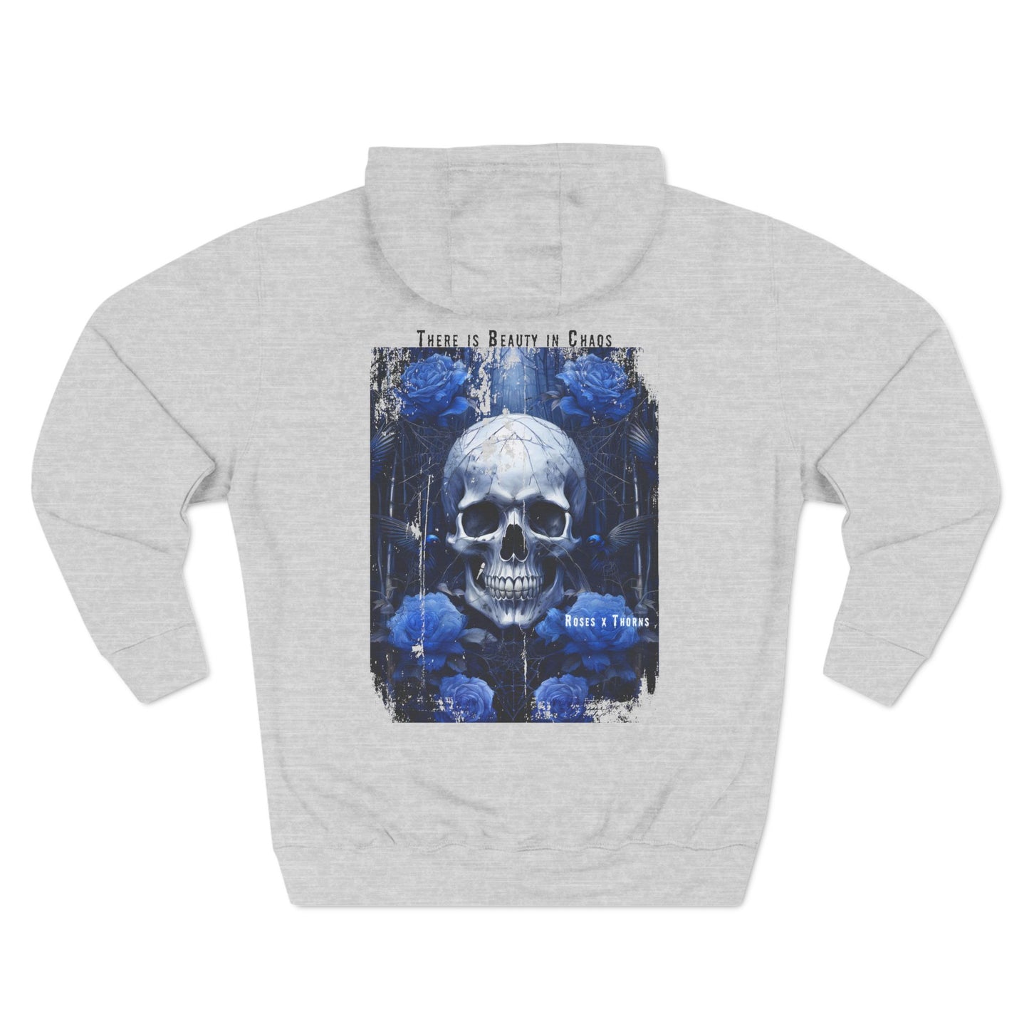 Blue Skull x Roses x Thorns Fleece Hoodie