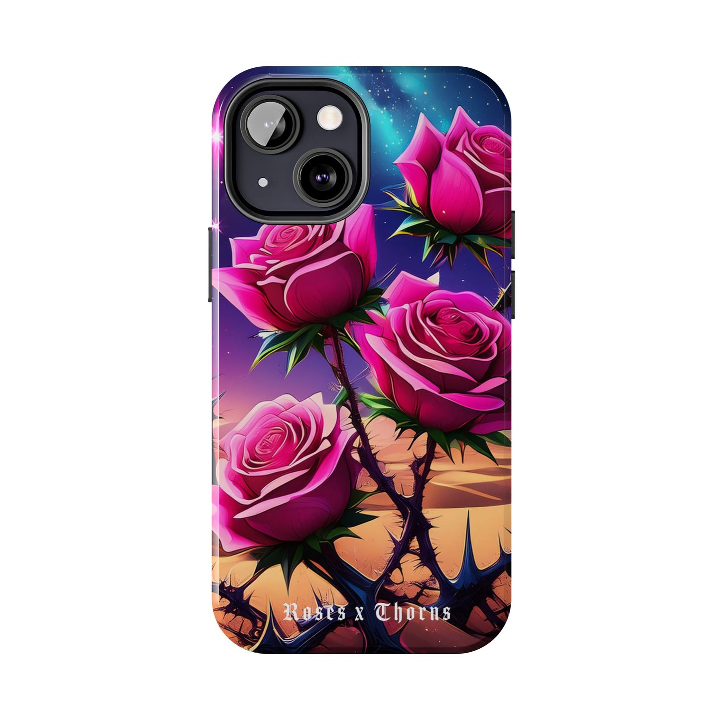 Pink Desert Roses x Thorns Phone Cases