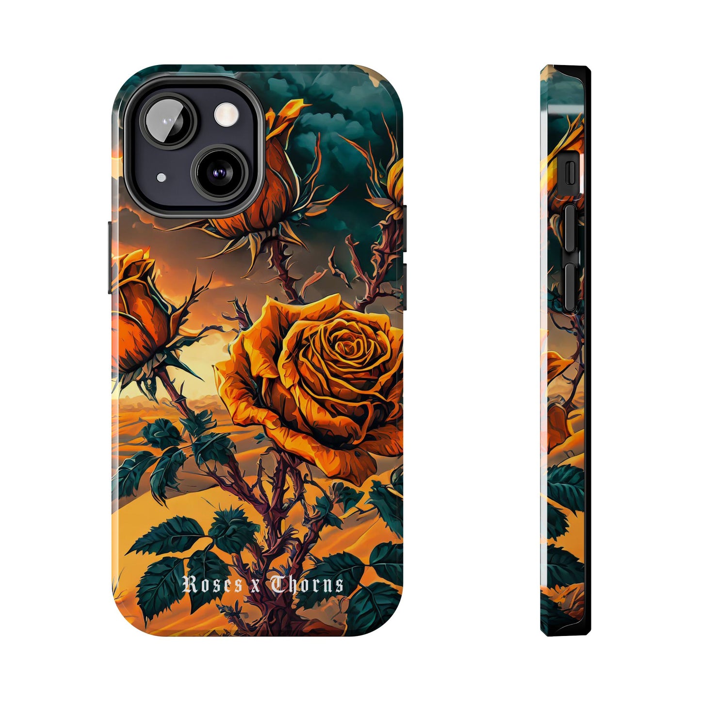 Orange Desert Roses x Thorns Phone Cases