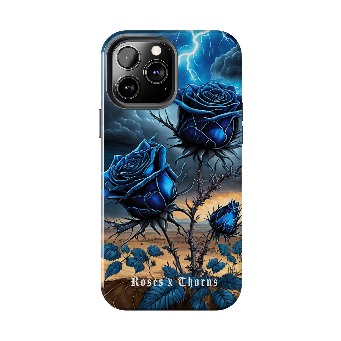 Blue Desert Roses x Thorns Phone Cases