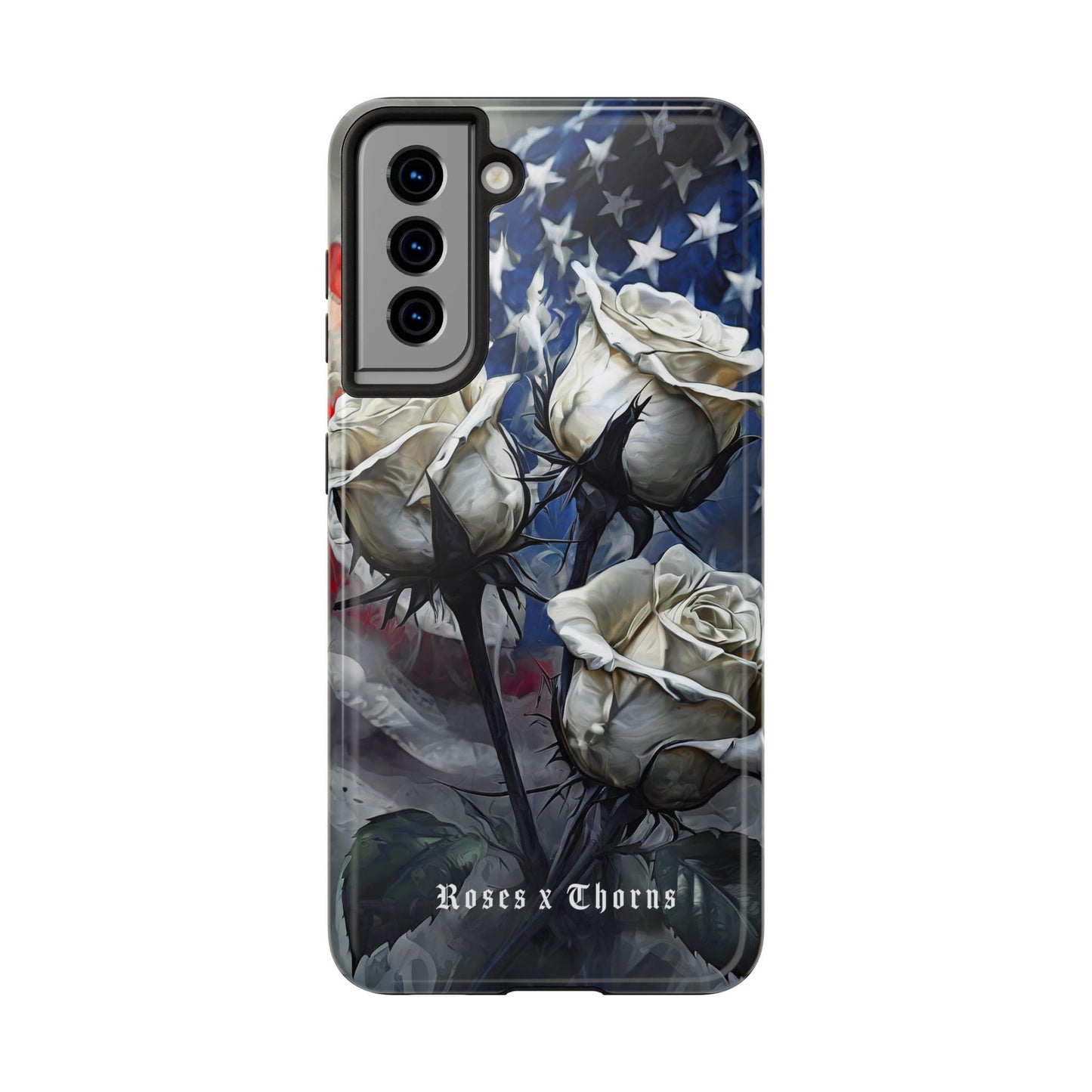 American White Roses x Thorns Phone Cases