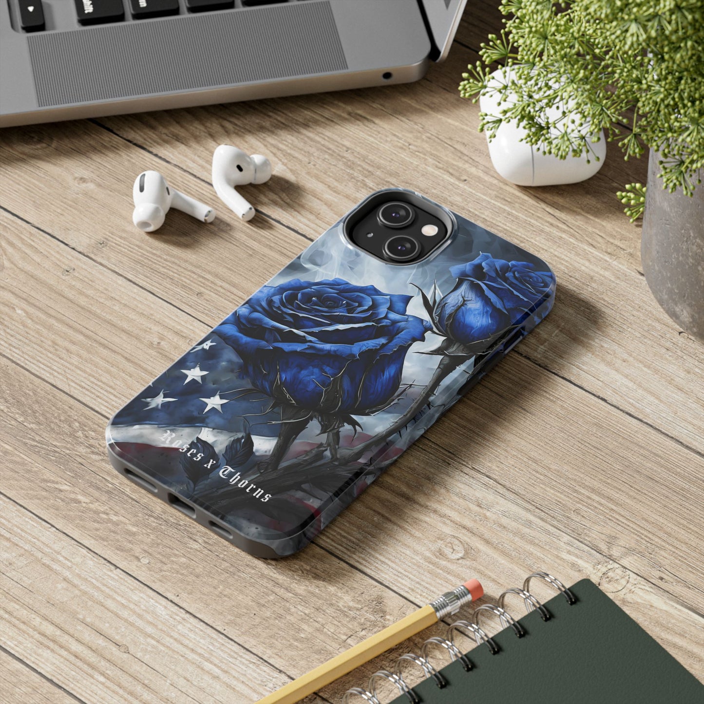 American Blue Roses x Thorns Phone Cases