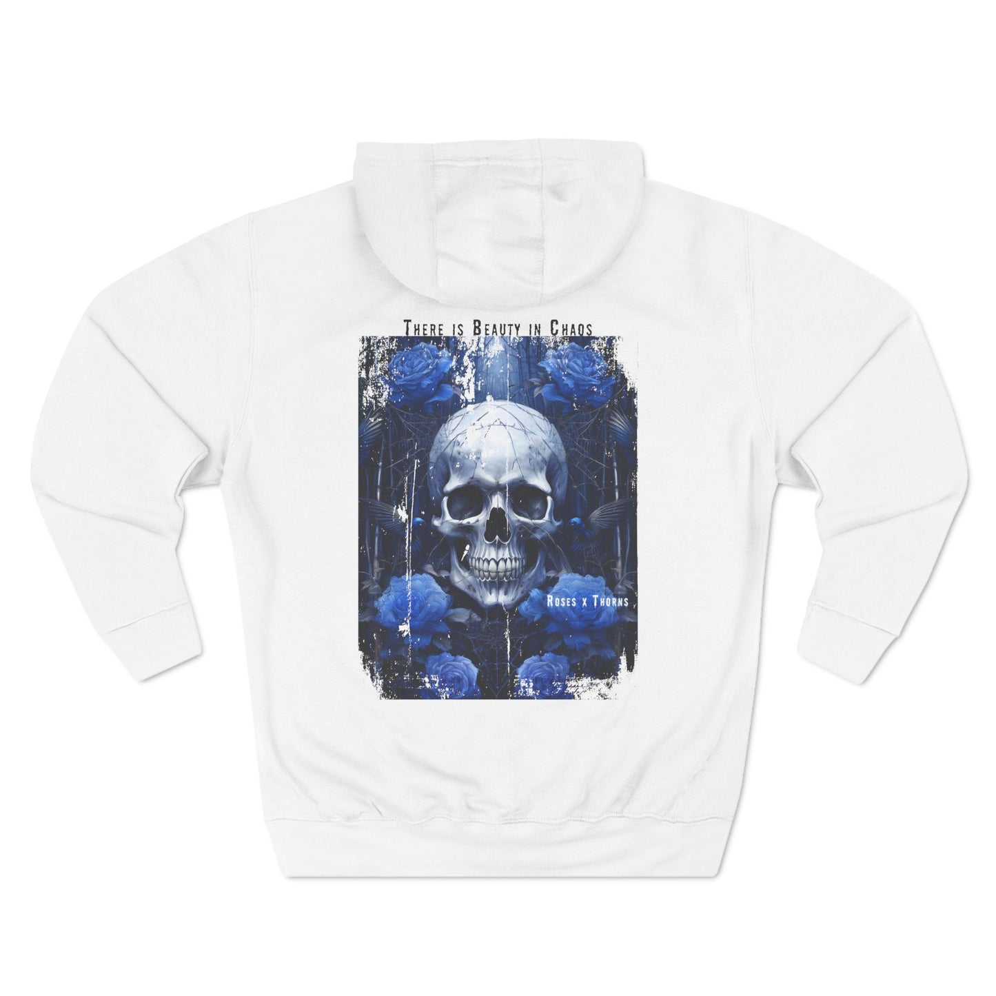 Blue Skull x Roses x Thorns Fleece Hoodie