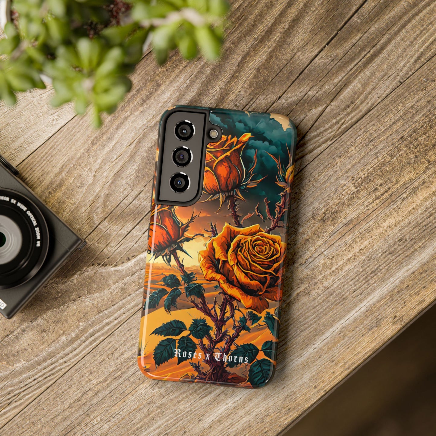 Orange Desert Roses x Thorns Phone Cases