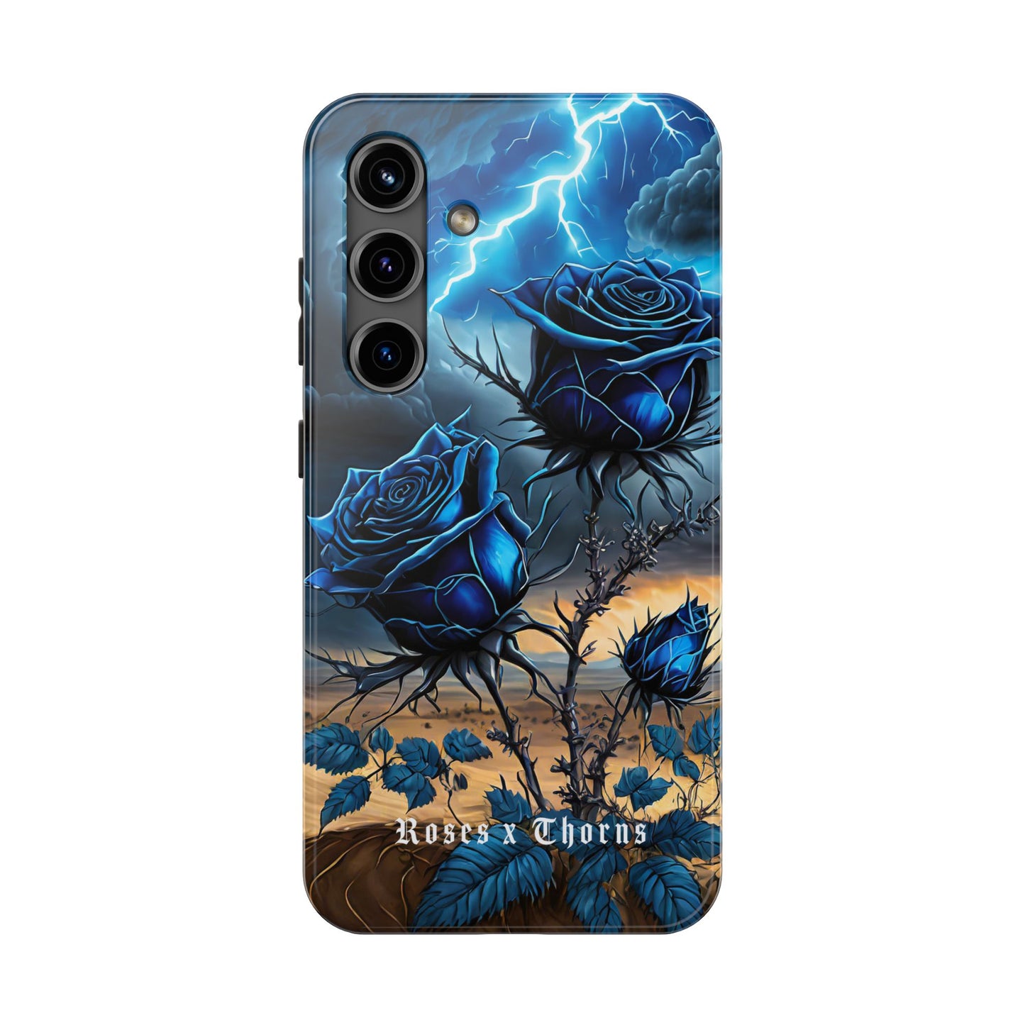 Blue Desert Roses x Thorns Phone Cases