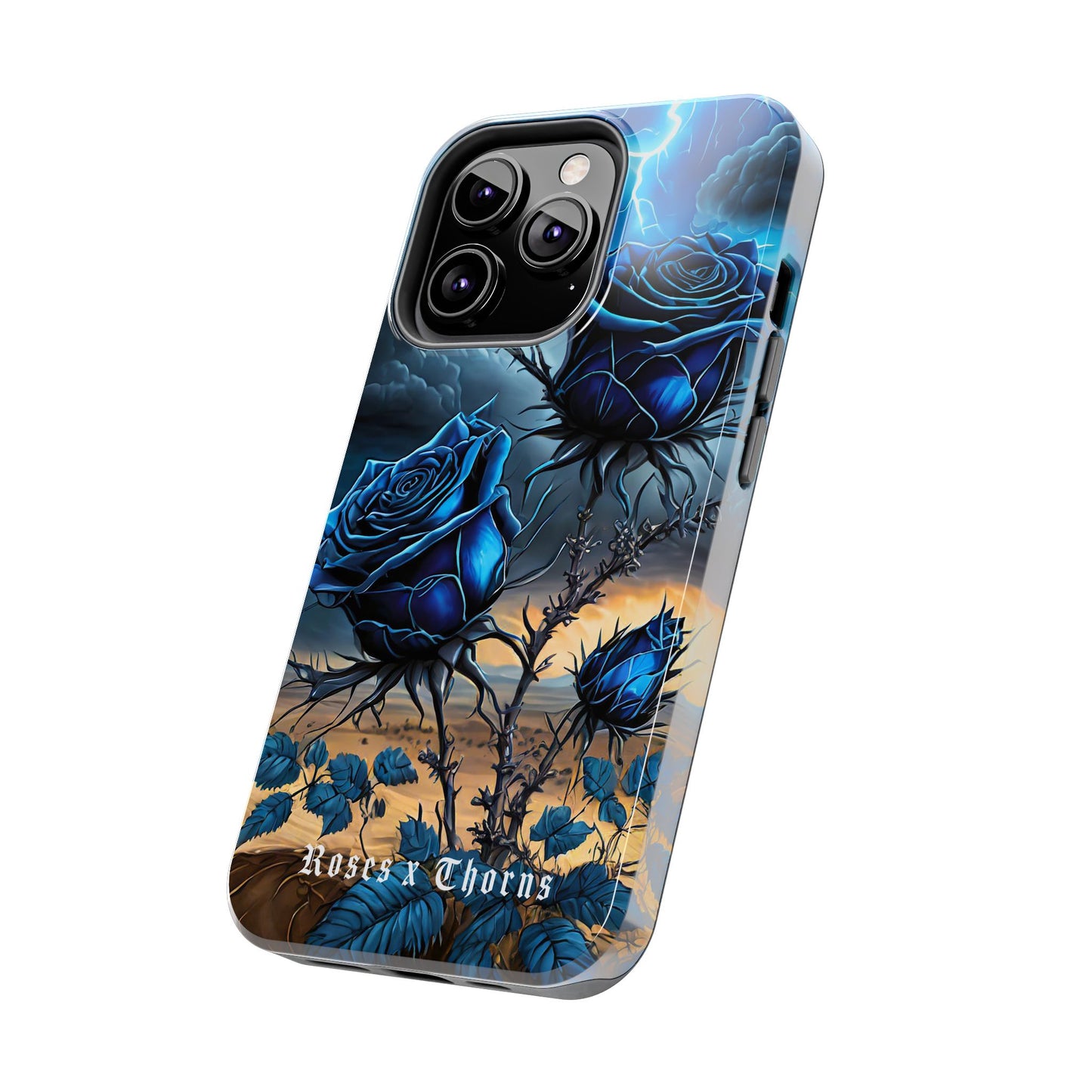 Blue Desert Roses x Thorns Phone Cases