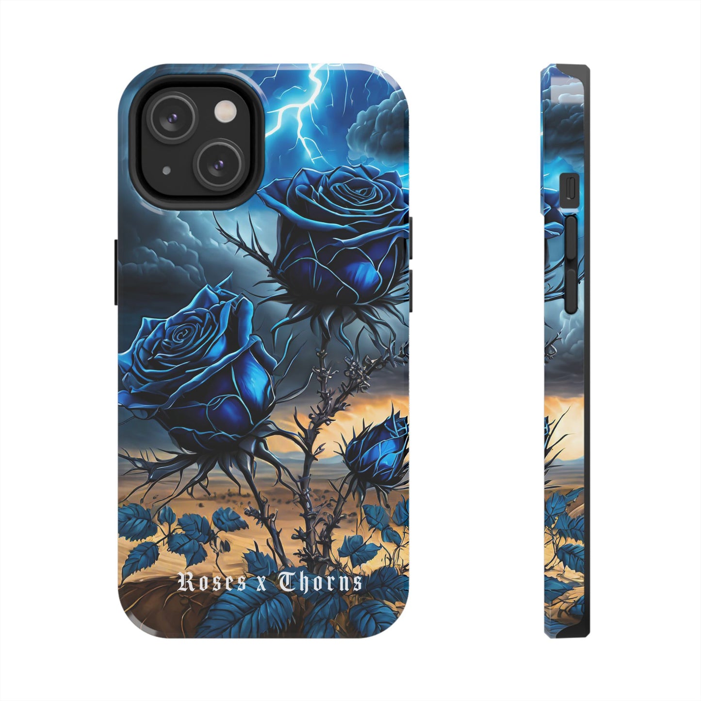 Blue Desert Roses x Thorns Phone Cases