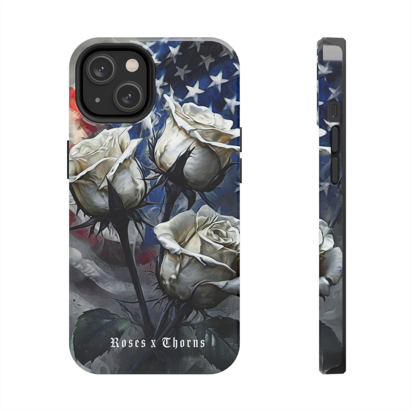 American White Roses x Thorns Phone Cases