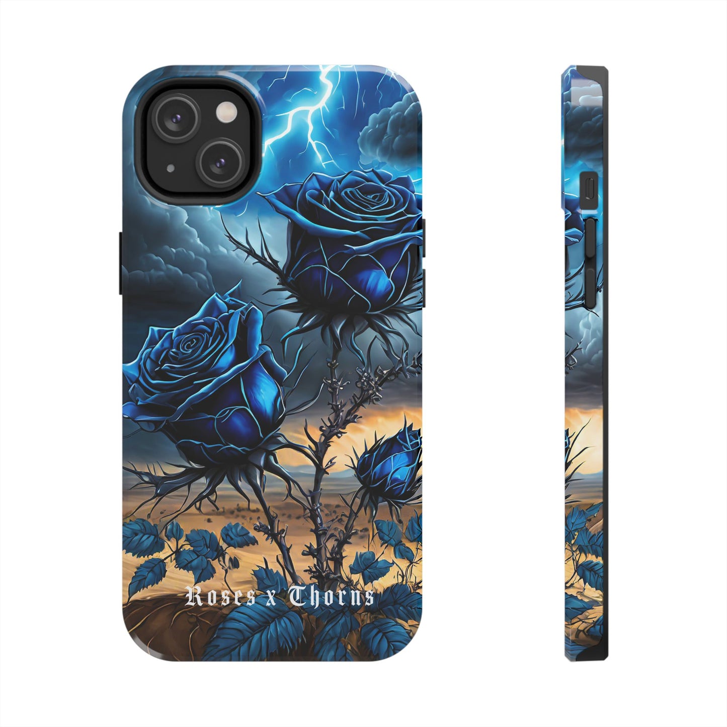 Blue Desert Roses x Thorns Phone Cases