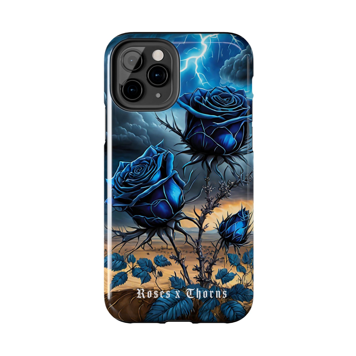 Blue Desert Roses x Thorns Phone Cases