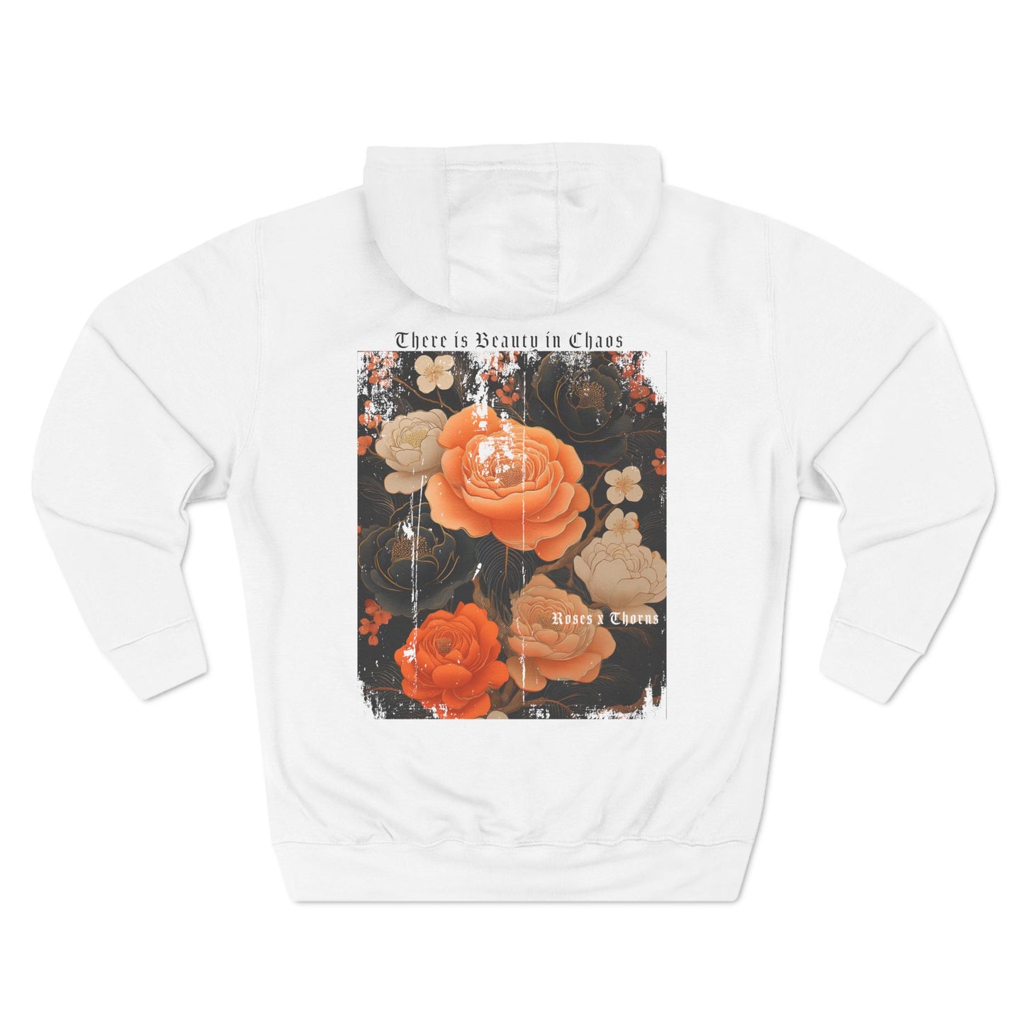 Orange Black Roses x Thorns Fleece Hoodie