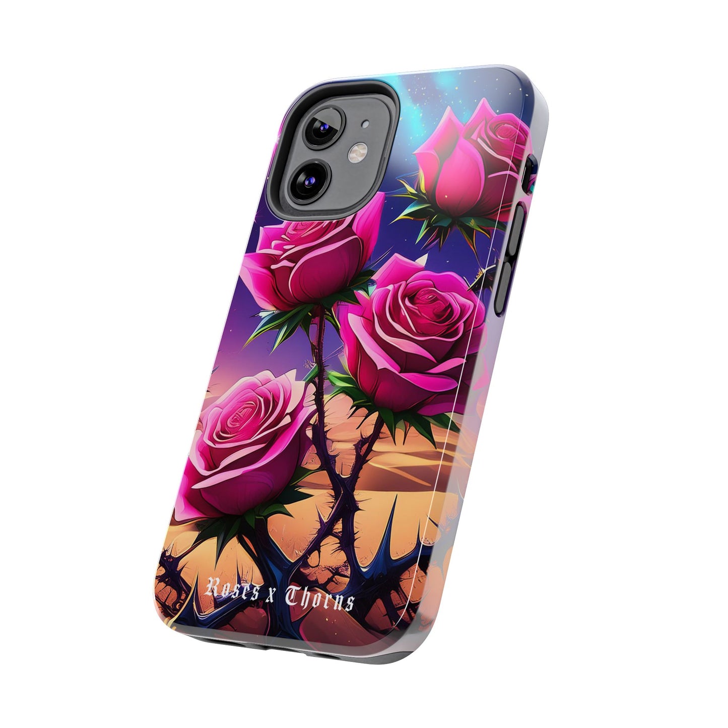 Pink Desert Roses x Thorns Phone Cases