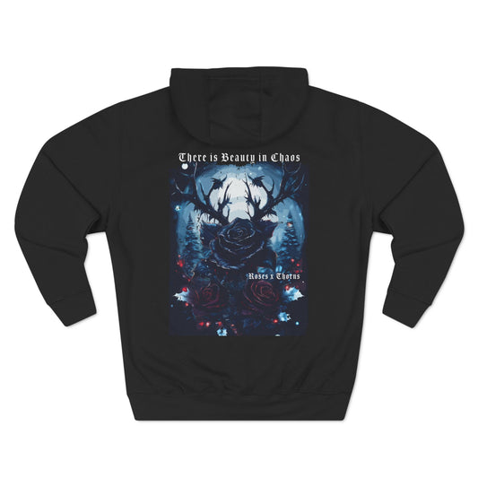 Antlers Black Roses x Thorns Three-Panel Fleece Hoodie