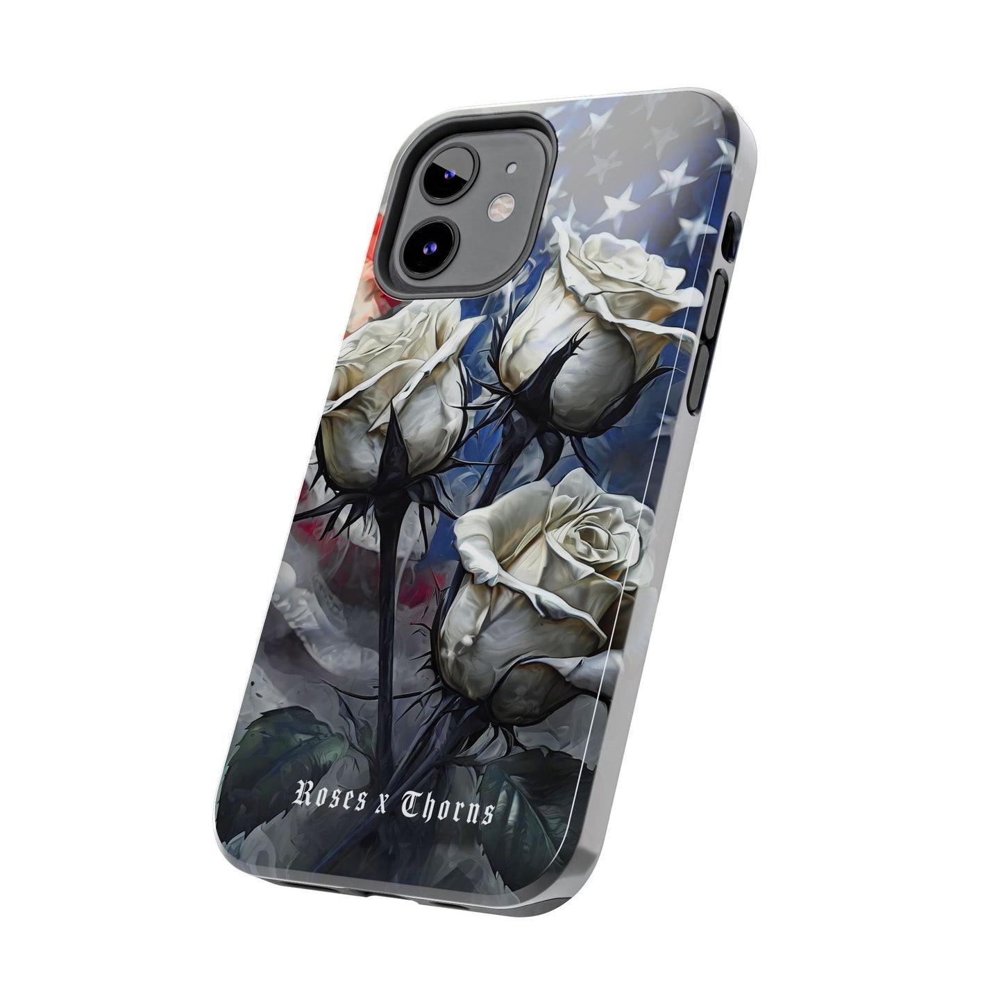 American White Roses x Thorns Phone Cases