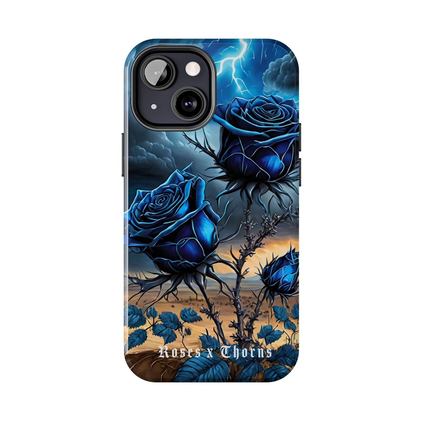 Blue Desert Roses x Thorns Phone Cases