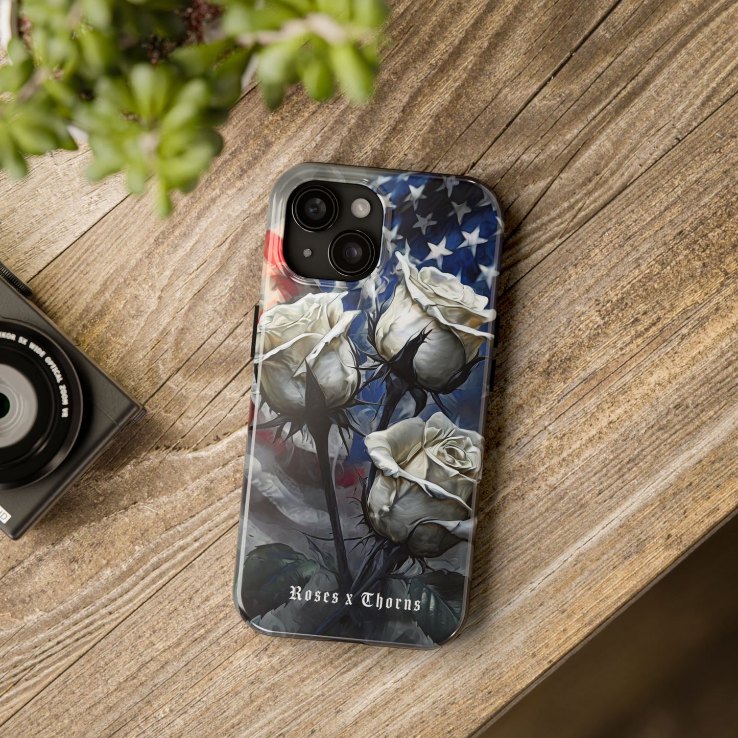 American White Roses x Thorns Phone Cases